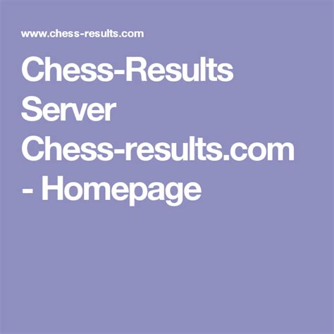 chess-results server chess-results.com - homepage|Chess.